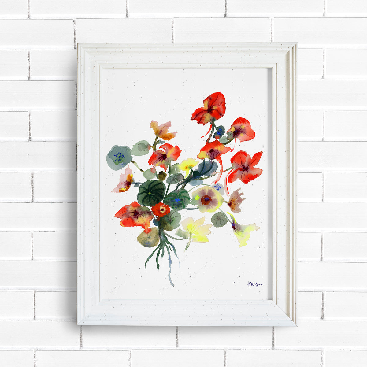 Abstract Nasturtium Floral Art Print