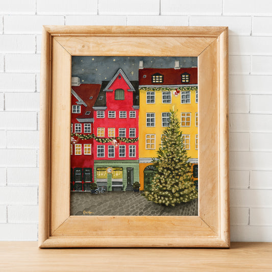 Copenhagen at Christmas Travel Art Print