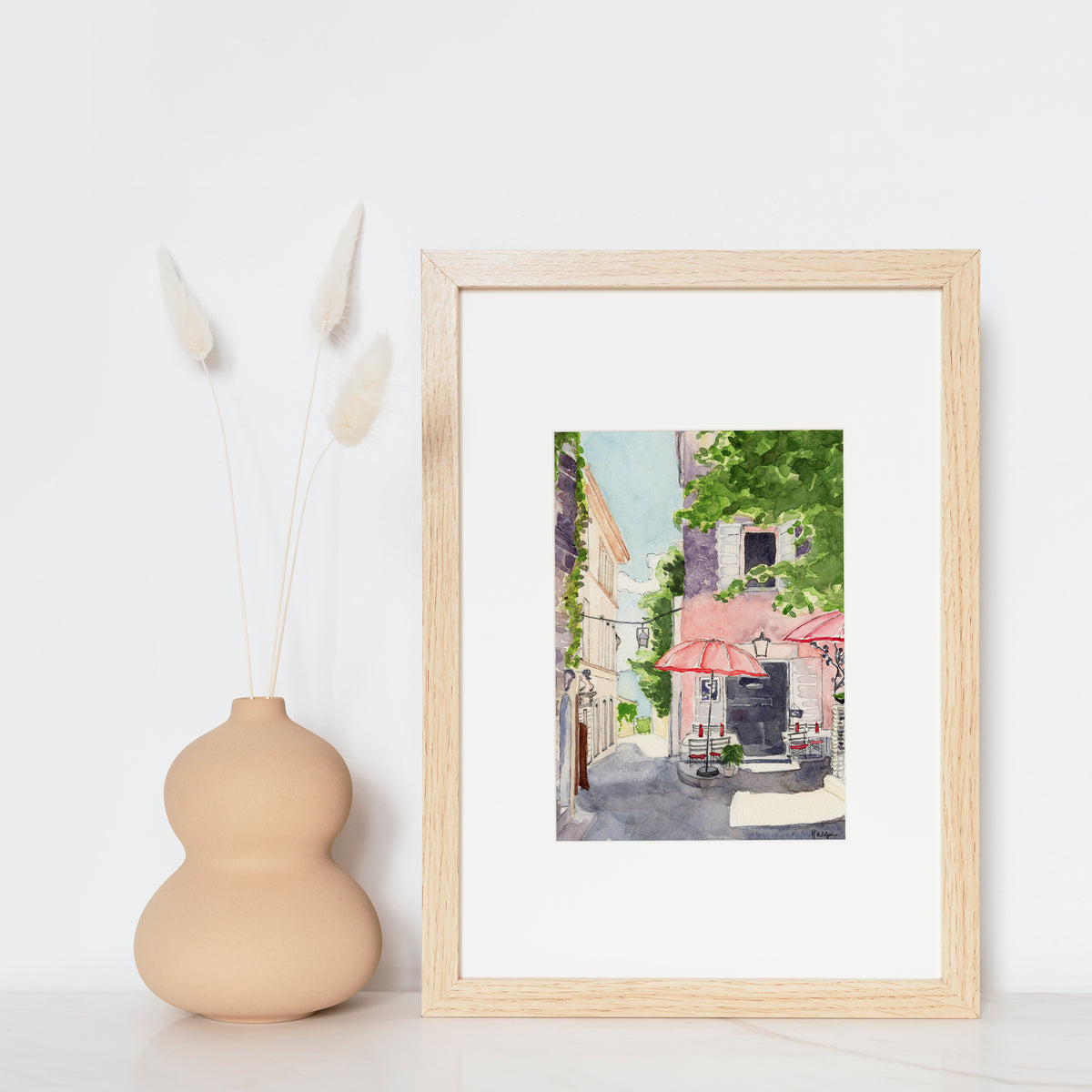 Cafe in Gordes Travel Art Print