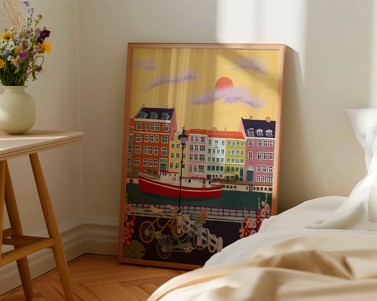 Nyhavn, Copenhagen, Denmark Travel Art Print