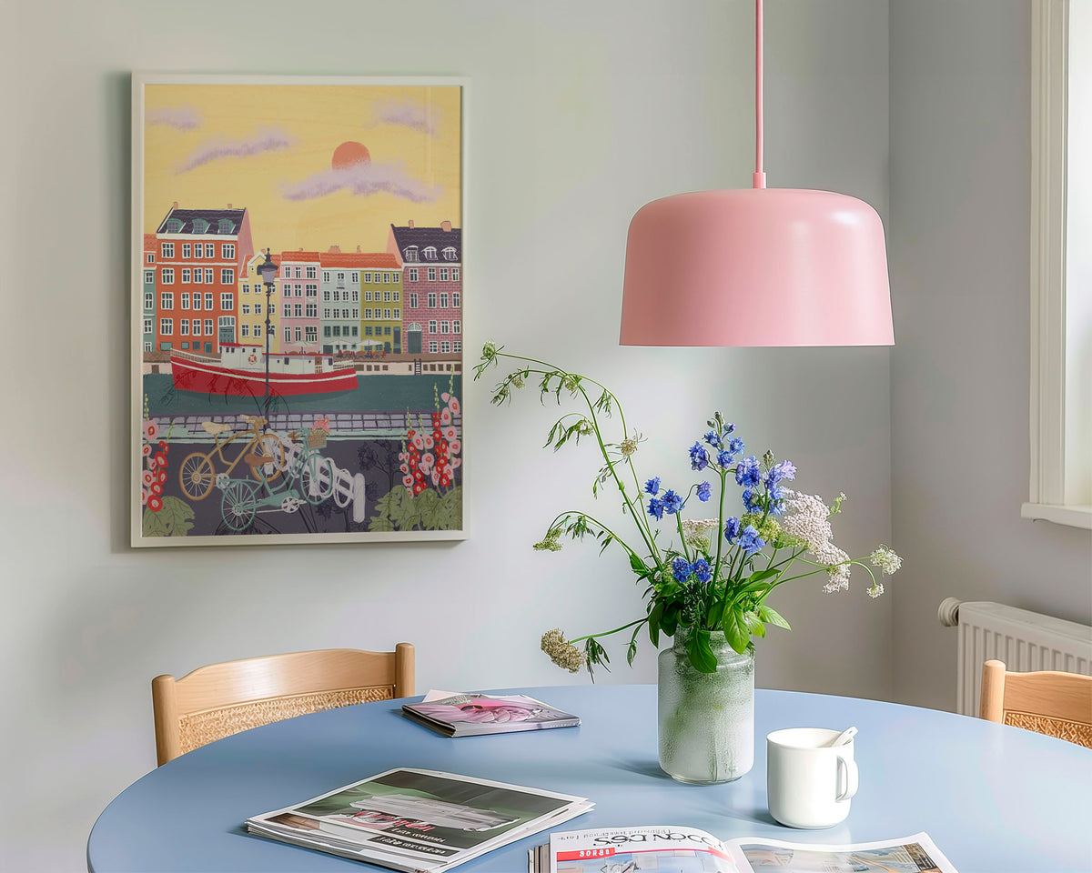 Nyhavn, Copenhagen, Denmark Travel Art Print