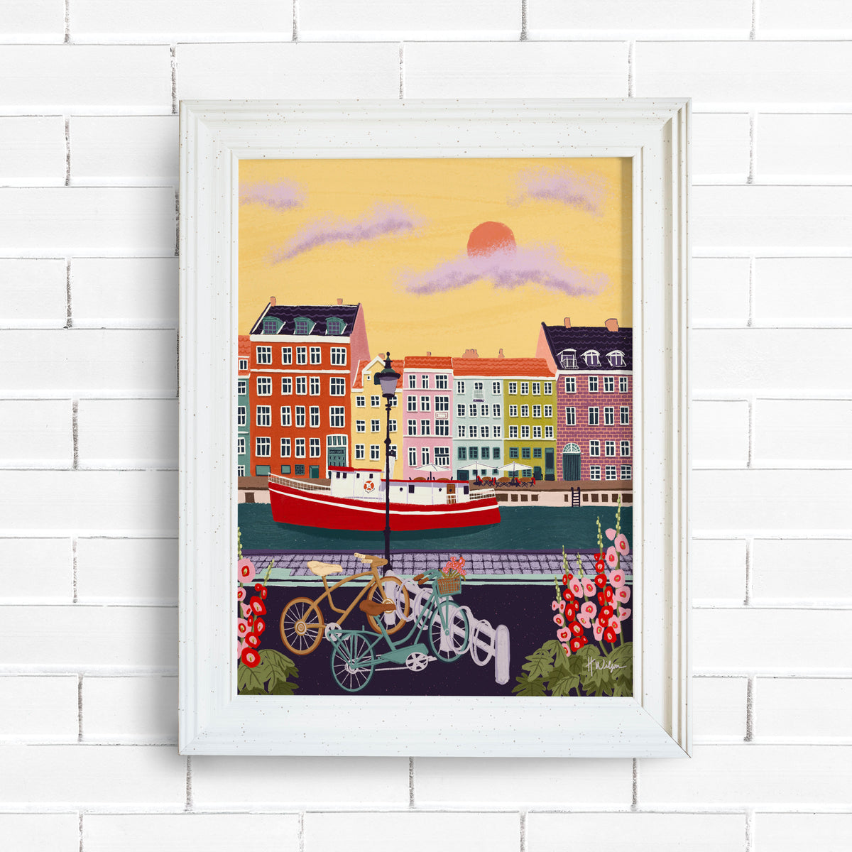 Nyhavn, Copenhagen, Denmark Travel Art Print