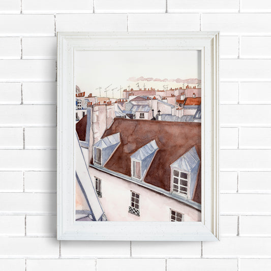 View Over Le Marais Travel Art Print
