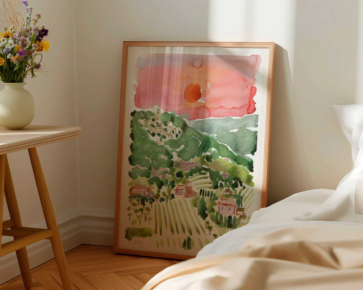 View from Bonnieux, France Travel Art Print